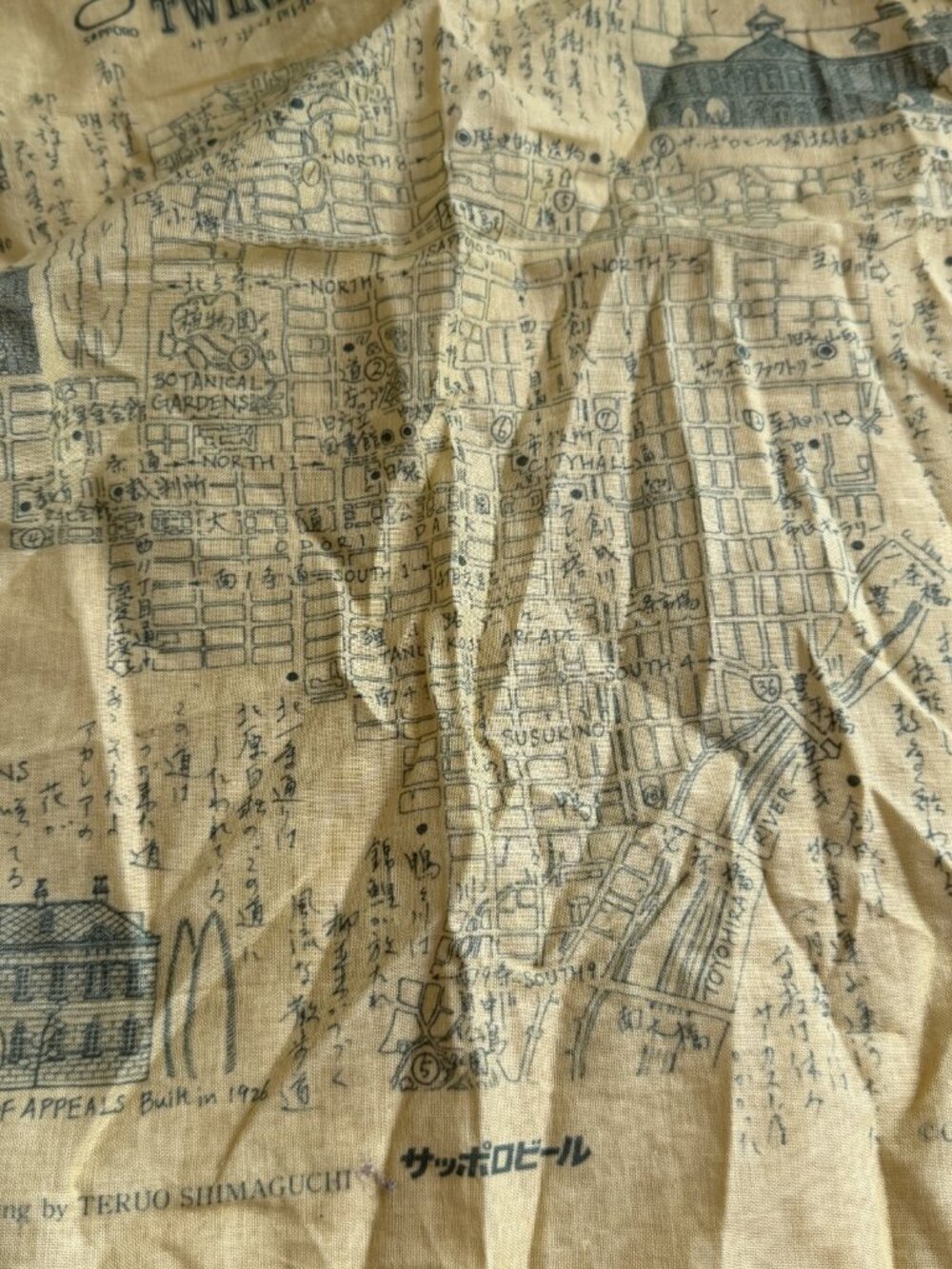 Vintage 1989 Shimaguchi Sapporo Twinkling Stars Story Scarf Architectural Design - Picture 4 of 5